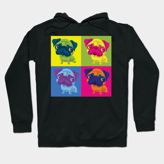 andy warhol style pug Hoodie by joearc